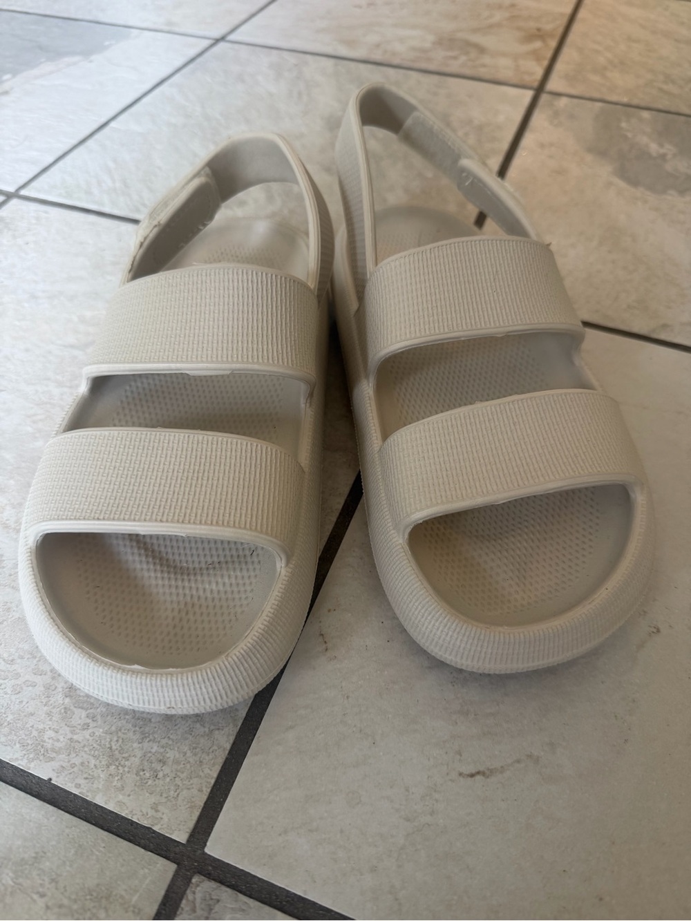 Women's Lightweight Beige Slingback Sandals - Comfortable Everyday Wear
